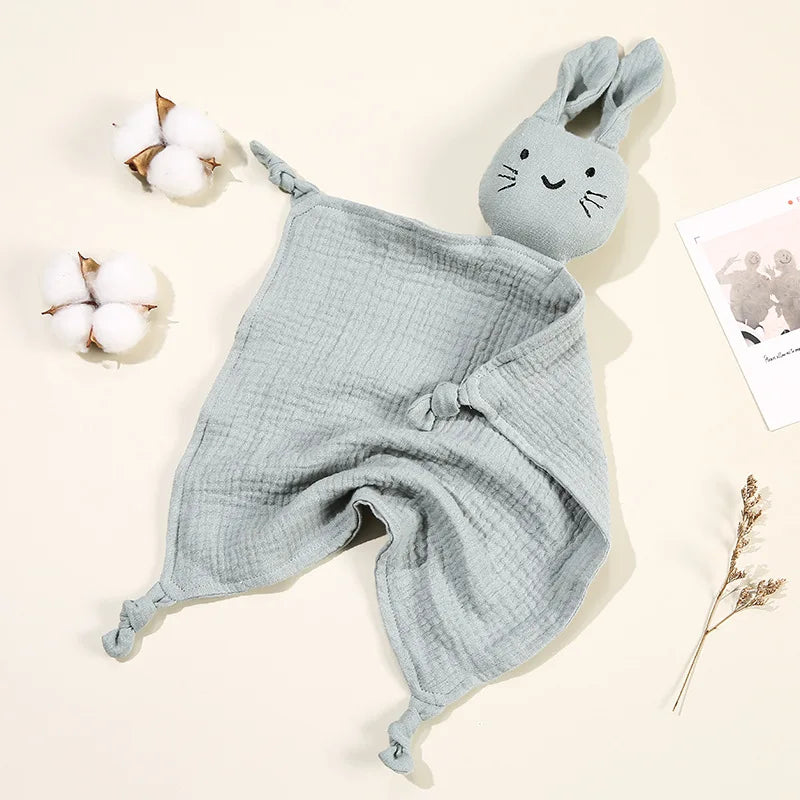 Bunny Muslin Comforter- Gray Blue Colour
