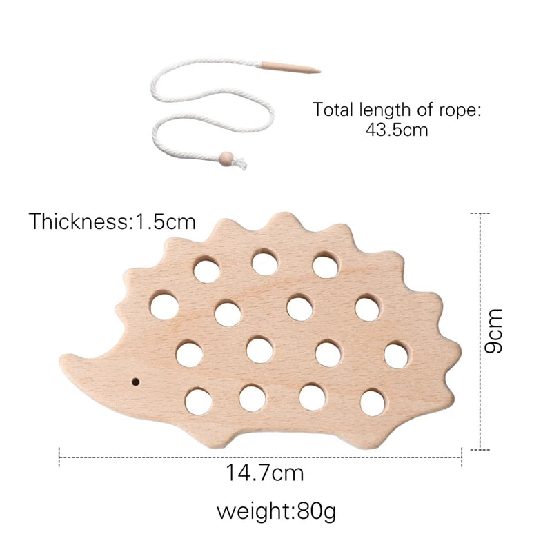 Wooden Hedgehog Montessori Toy- Product Sie