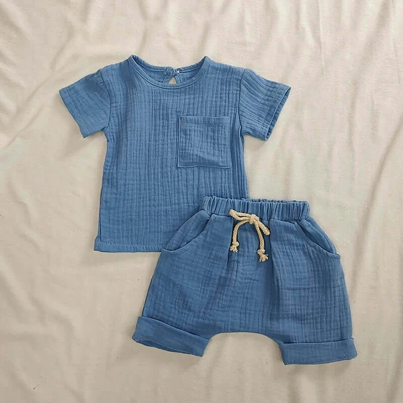 EcoBabe Organic Baby Set- Blue Colour