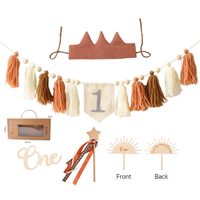 Boho First Birthday Set - Brown set