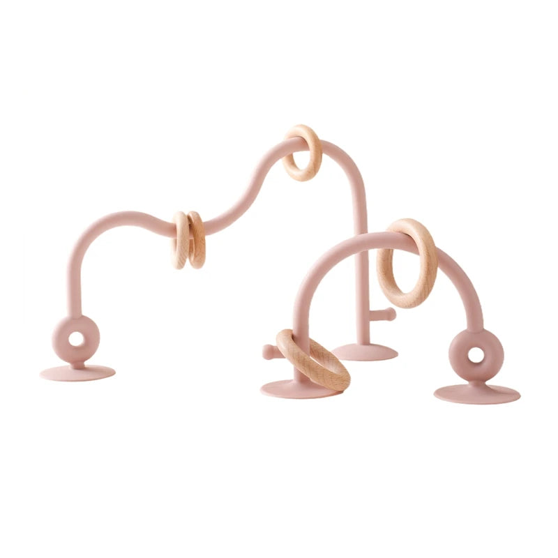 Wooden Roller Coaster Bead Maze Light pink