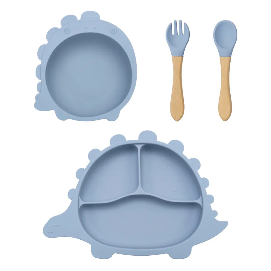Dinosaur dining bundle set dusty blue