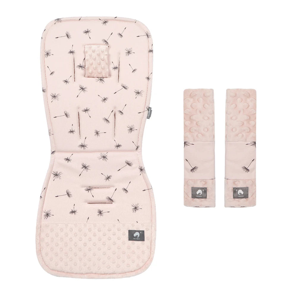 Baby Stroller Cushion & Seat Belt Cover Set-Dandelion Print