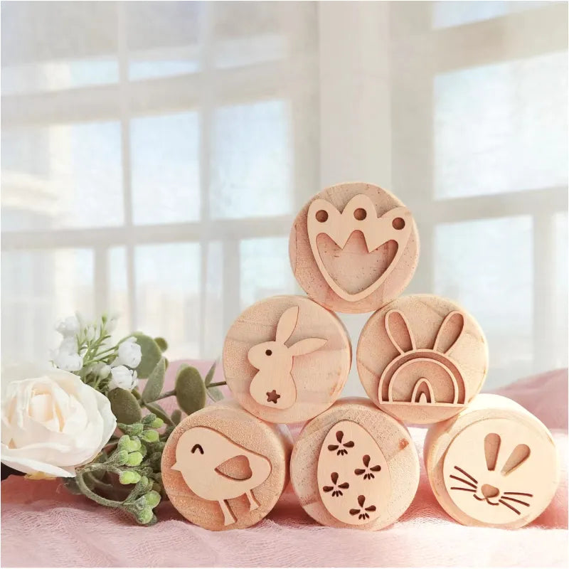 Wooden Montessori PlayDough Set Easter 