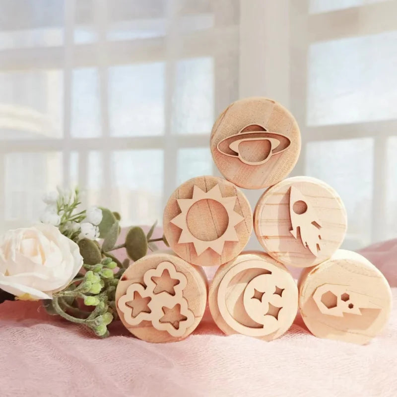 Wooden Montessori PlayDough Set Space 
