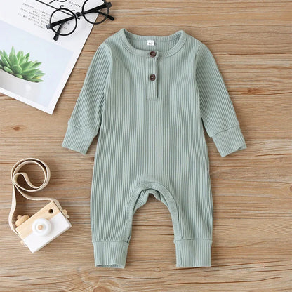 Baby Cotton Long Sleeve Rompers Front Page