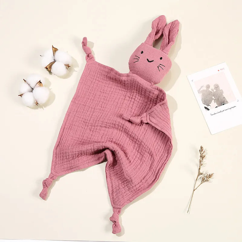 Bunny Muslin Comforter- Dark Pink Colour