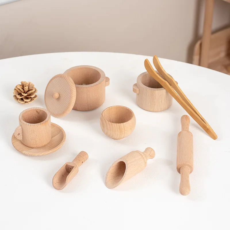 Montessori Sensory Wooden Kitchen Set – Educational Toys for Early Childhood Development