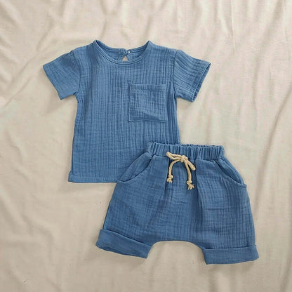 EcoBabe Organic Baby Set- Blue Colour