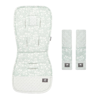 Baby Stroller Cushion & Seat Belt Cover Set- Grass Print