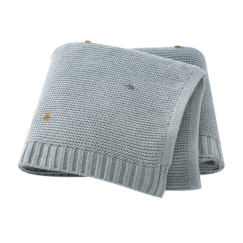 Baby Blankets Cotton Knit- Colour Light Blue 