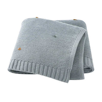 Baby Blankets Cotton Knit- Colour Light Blue 