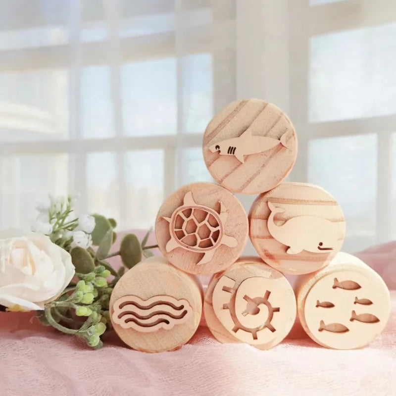 Wooden Montessori PlayDough Set Ocean 