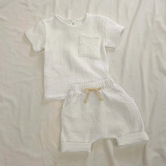 EcoBabe Organic Baby Set- White Colour