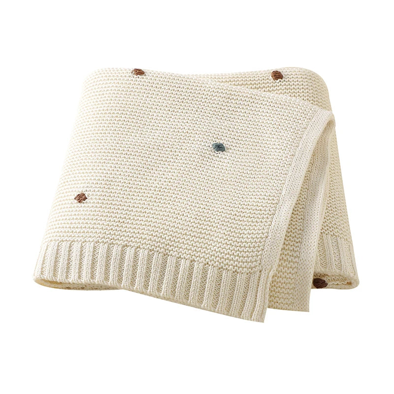Baby Blankets Cotton Knit- Colour White