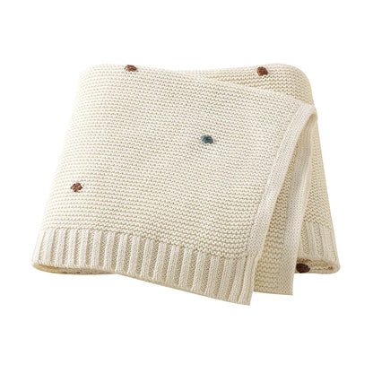 Baby Blankets Cotton Knit- Colour White