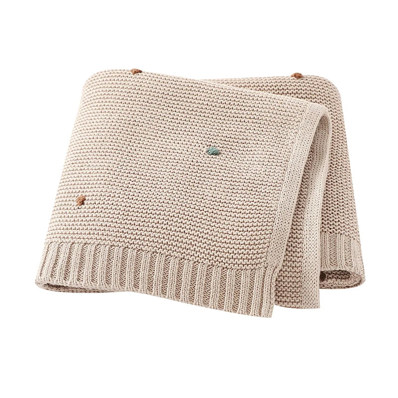 Baby Blankets Cotton Knit- Colour Light Camel