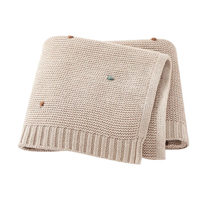 Baby Blankets Cotton Knit- Colour Light Camel