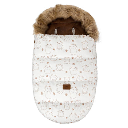 Baby Stroller Footmuff Universal Pram Cover- White Bear Print