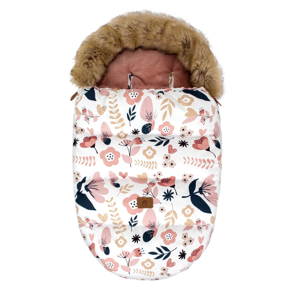 Baby Stroller Footmuff Universal Pram Cover- Flower Print