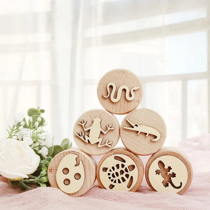 Wooden Montessori PlayDough Set Reptiles 