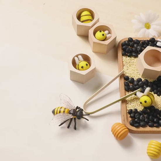 Pincer Play: Bamboo Honeycomb & Bee Puzzle Montessori Toys- Video Demonstration