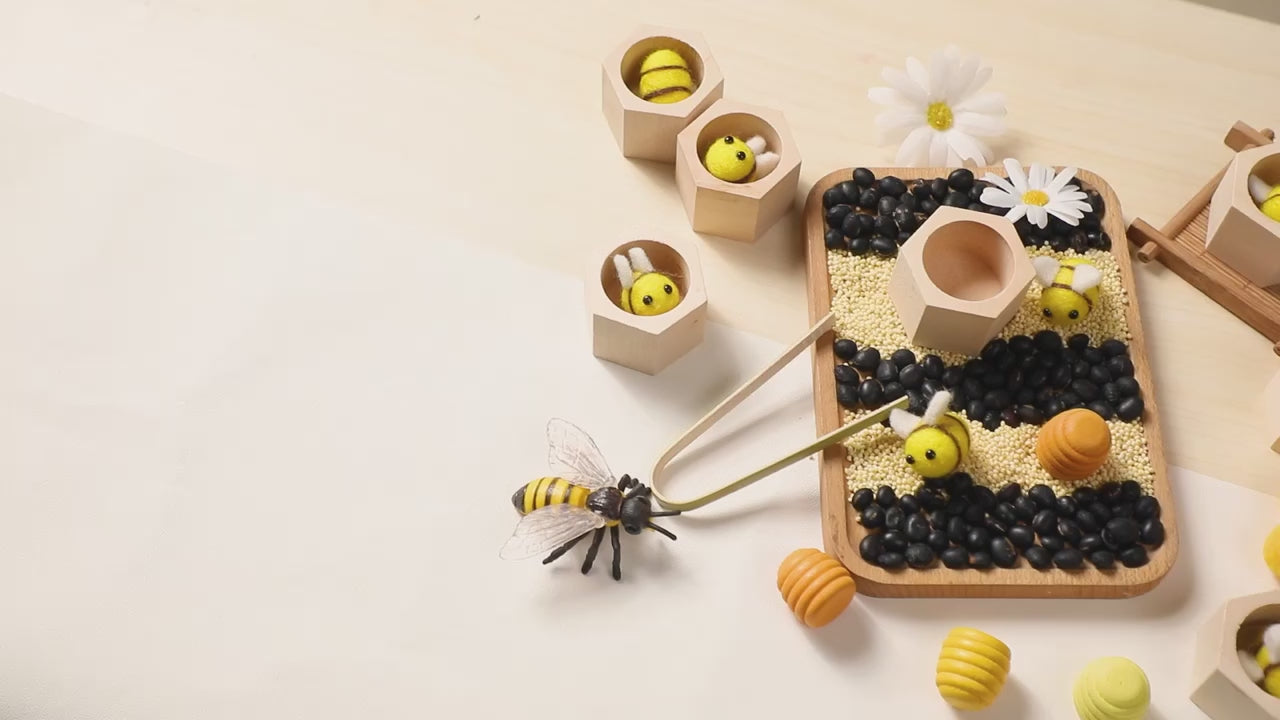 Pincer Play: Bamboo Honeycomb & Bee Puzzle Montessori Toys- Video Demonstration